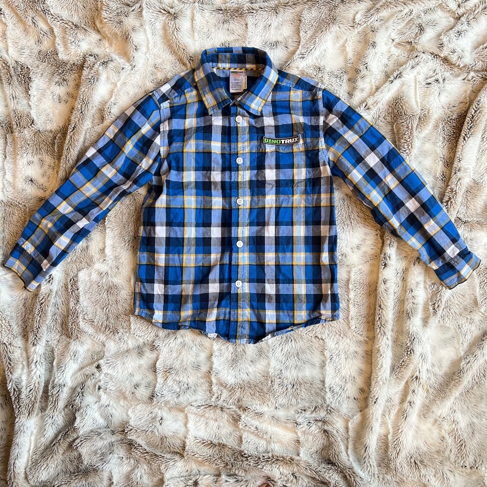 $8 when bundled - Gymboree Blue Plaid Shirt Kids Small (5-6 Yrs) Bundle Discount